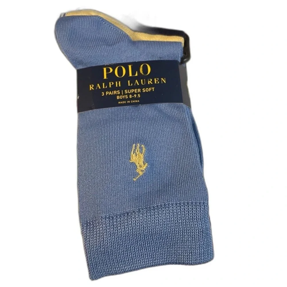 Polo Ralph Lauren Boys Supersoft Dress Sock 3-Pack Assorted